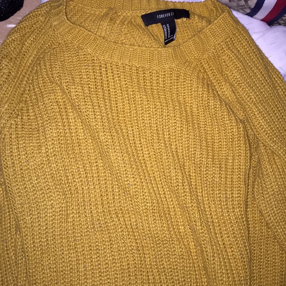 Long mustard yellow sweater
